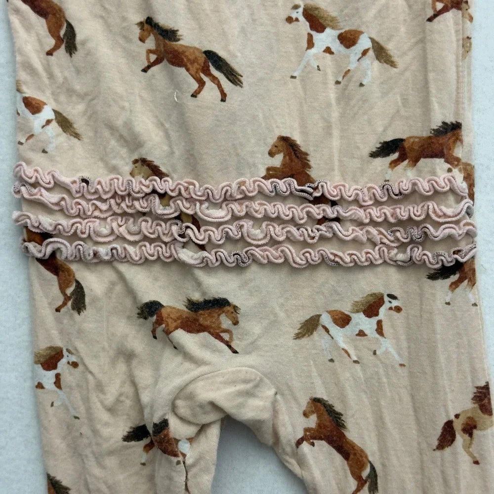 Angel Dear Long Sleeve Footie Zippy Jumpsuit 18-24‎ Months Horse Print Fold Over